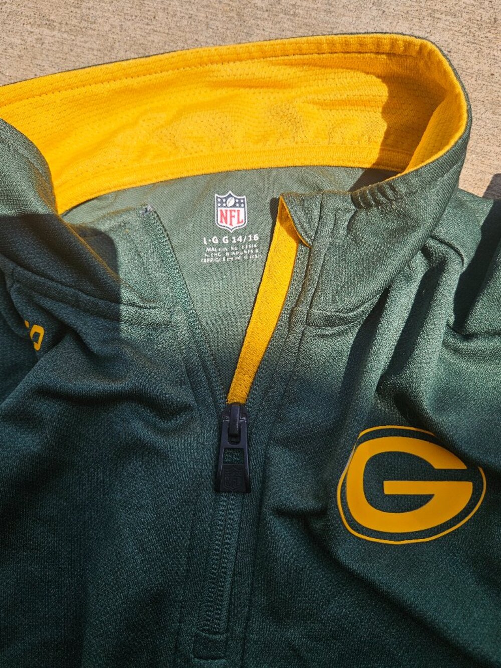 NFL Green Bay Packers 3/4 zip pullover Youth 14/16